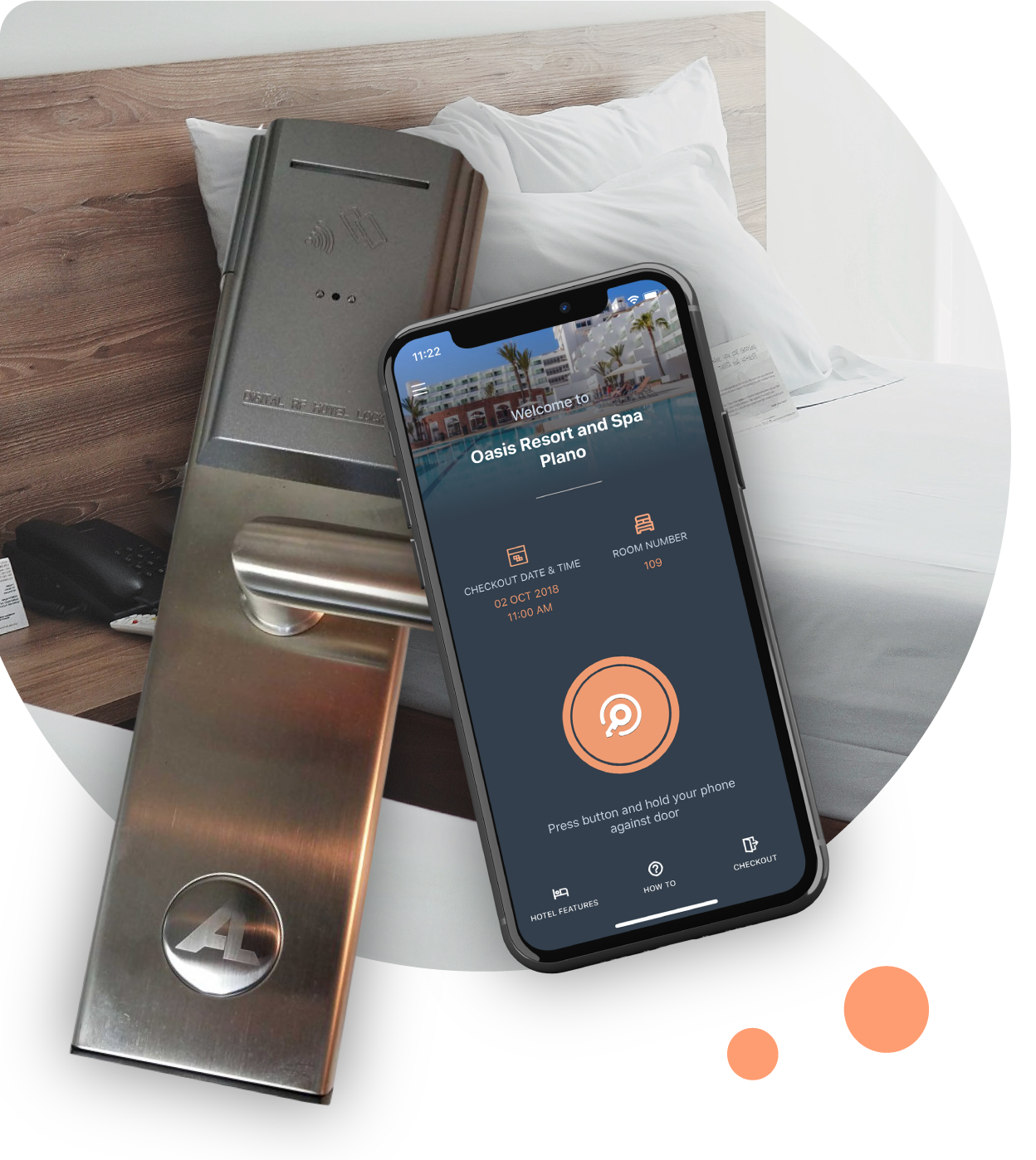 A smart lock and a Bluetooth-enabled key Source: OpenKey
